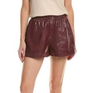 NEW ELAN vegan leather shorts in red